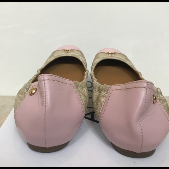 Coach Ballerina flat shoes with pink cap toe - Picture 3 of 5